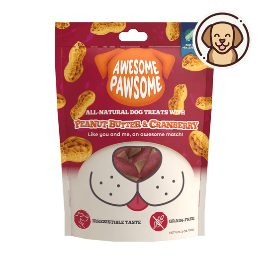 Awesome Pawsome Peanut Butter and Cranberry 85g - Wishbone Pet Foods NZ