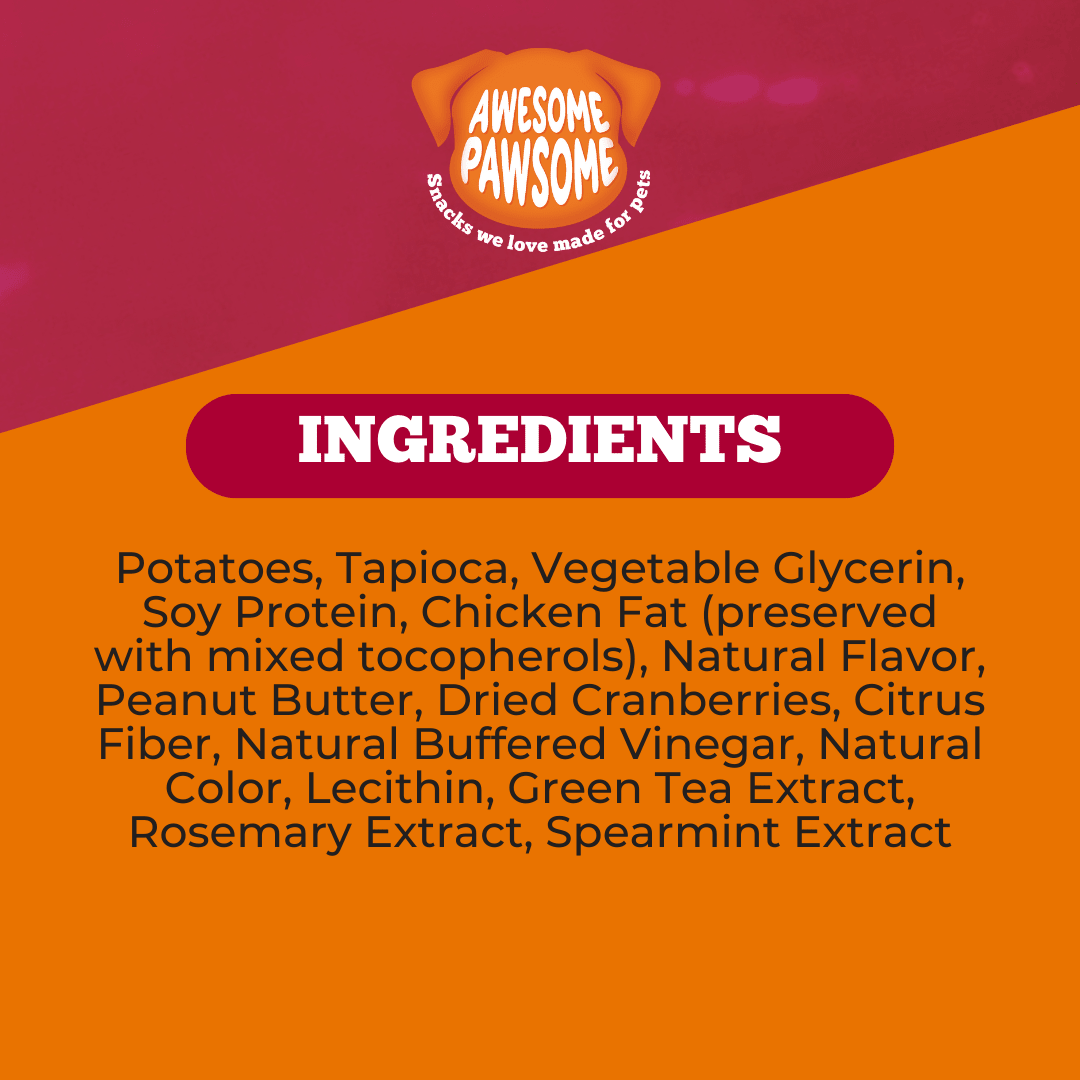 Awesome Pawsome Peanut Butter and Cranberry 85g - Wishbone Pet Foods NZ