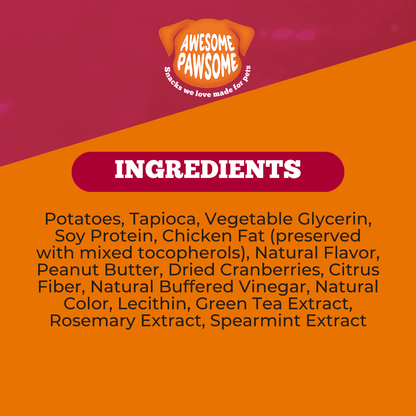 Awesome Pawsome Peanut Butter and Cranberry 85g - Wishbone Pet Foods NZ