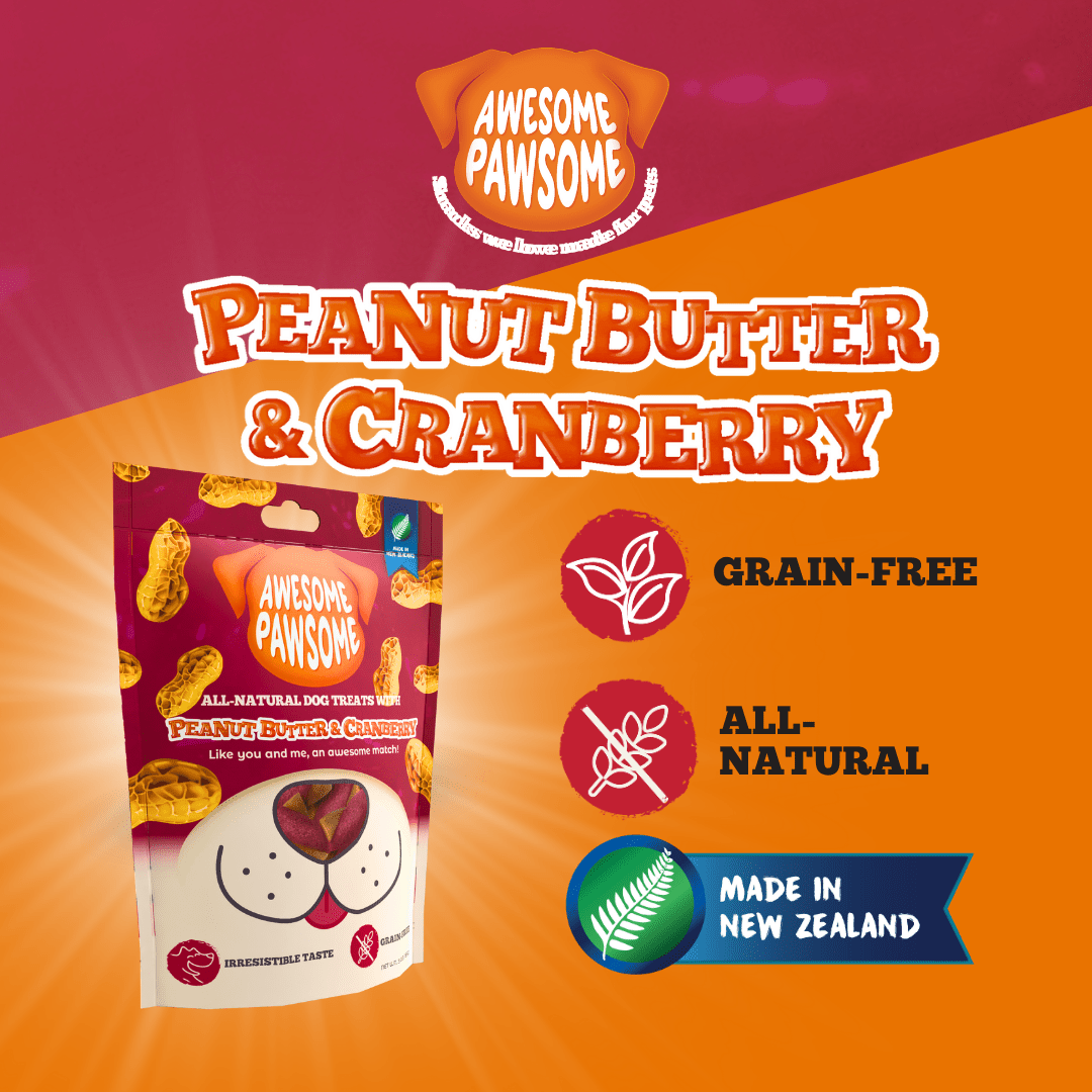 Awesome Pawsome Peanut Butter and Cranberry 85g - Wishbone Pet Foods NZ