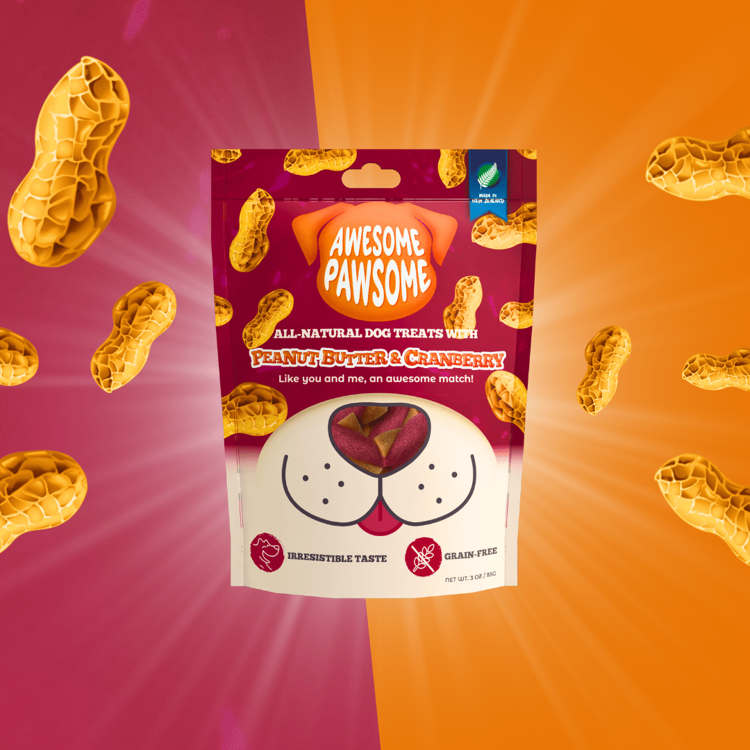 Awesome Pawsome Peanut Butter and Cranberry 85g - Wishbone Pet Foods NZ