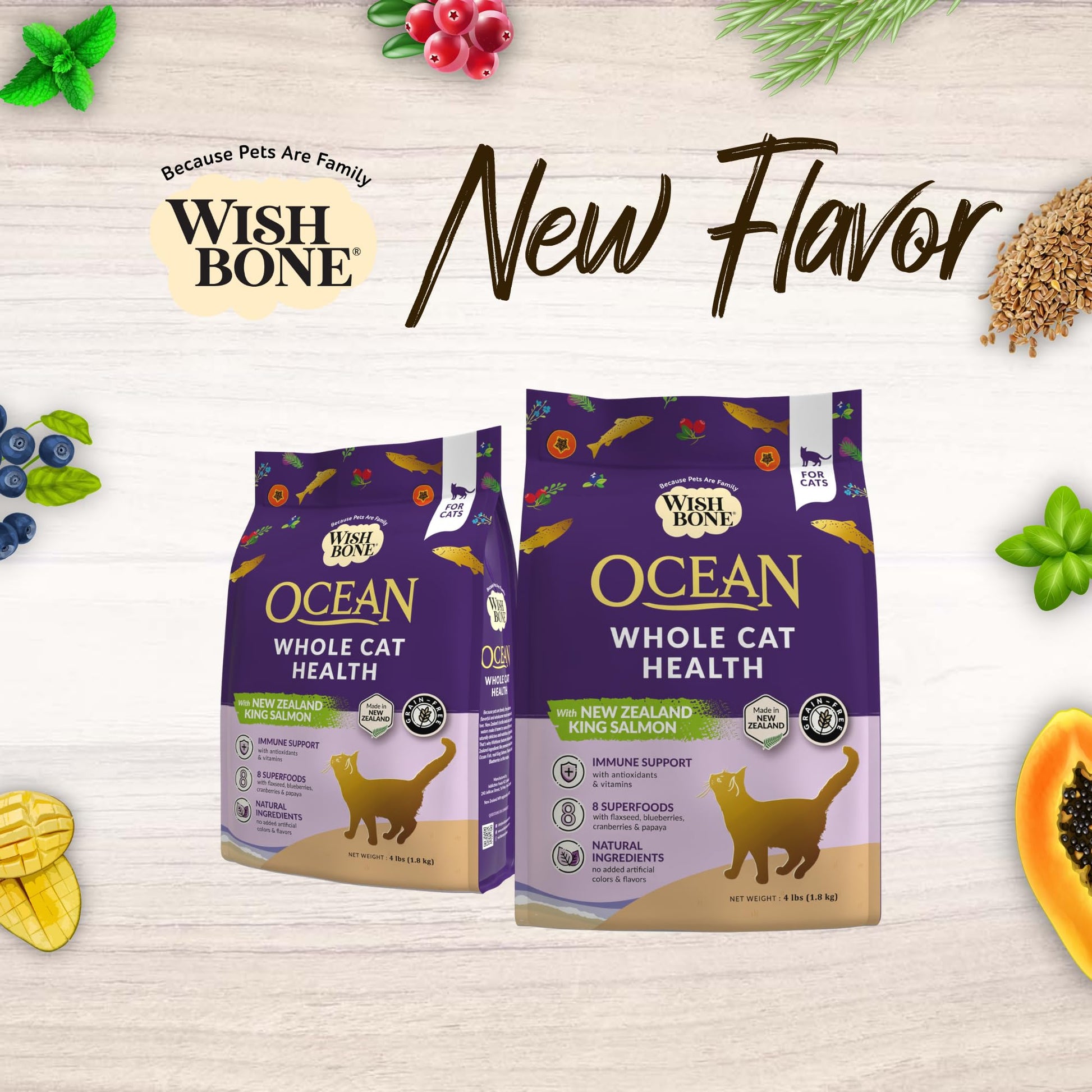 [Cat Trial Pack] Wishbone Ocean New Zealand King Salmon Dry Cat Food - Wishbone Pet Foods NZ