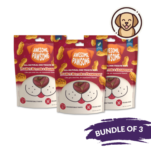 [Dog Treat Bundle of 3] Awesome Pawsome Peanut Butter and Cranberry 85g - Wishbone Pet Foods NZ