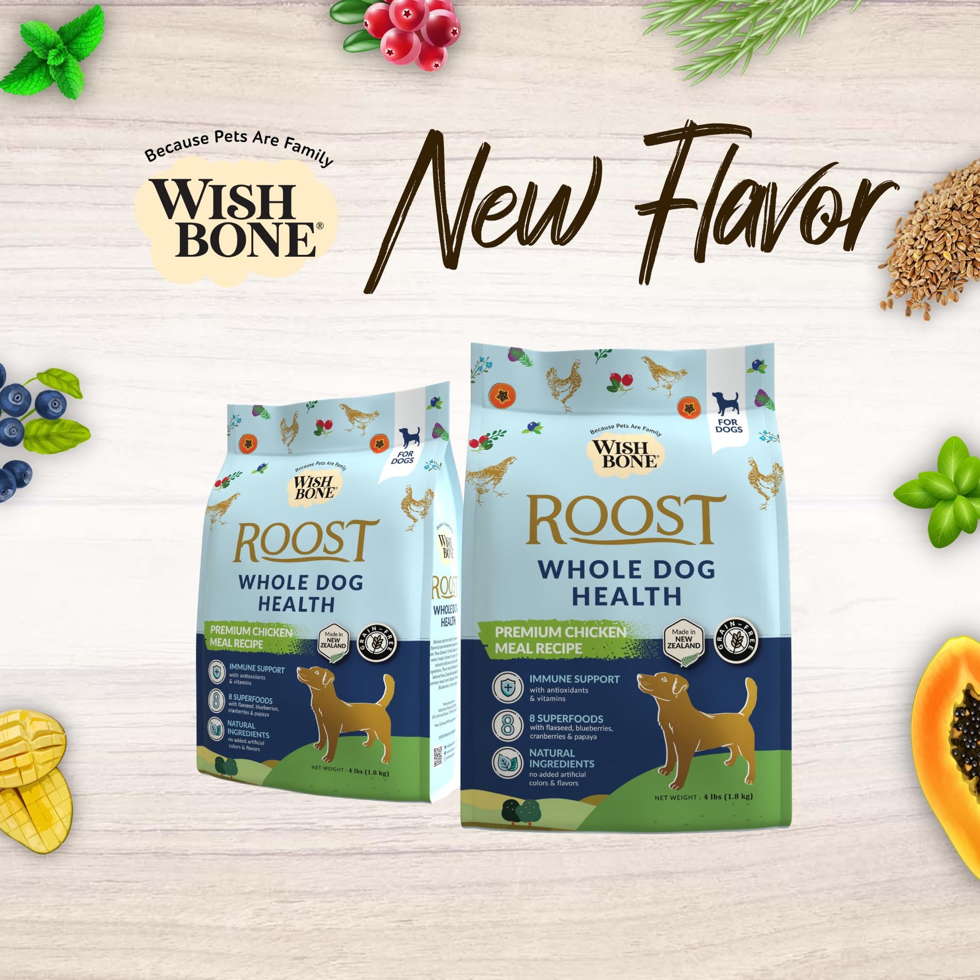 [Dog Trial Pack] Wishbone Roost New Zealand Chicken Dry Dog Food - Wishbone Pet Foods NZ