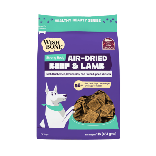 Wishbone Air-Dried Beef & Lamb Dog Food 454g - Wishbone Pet Foods NZ