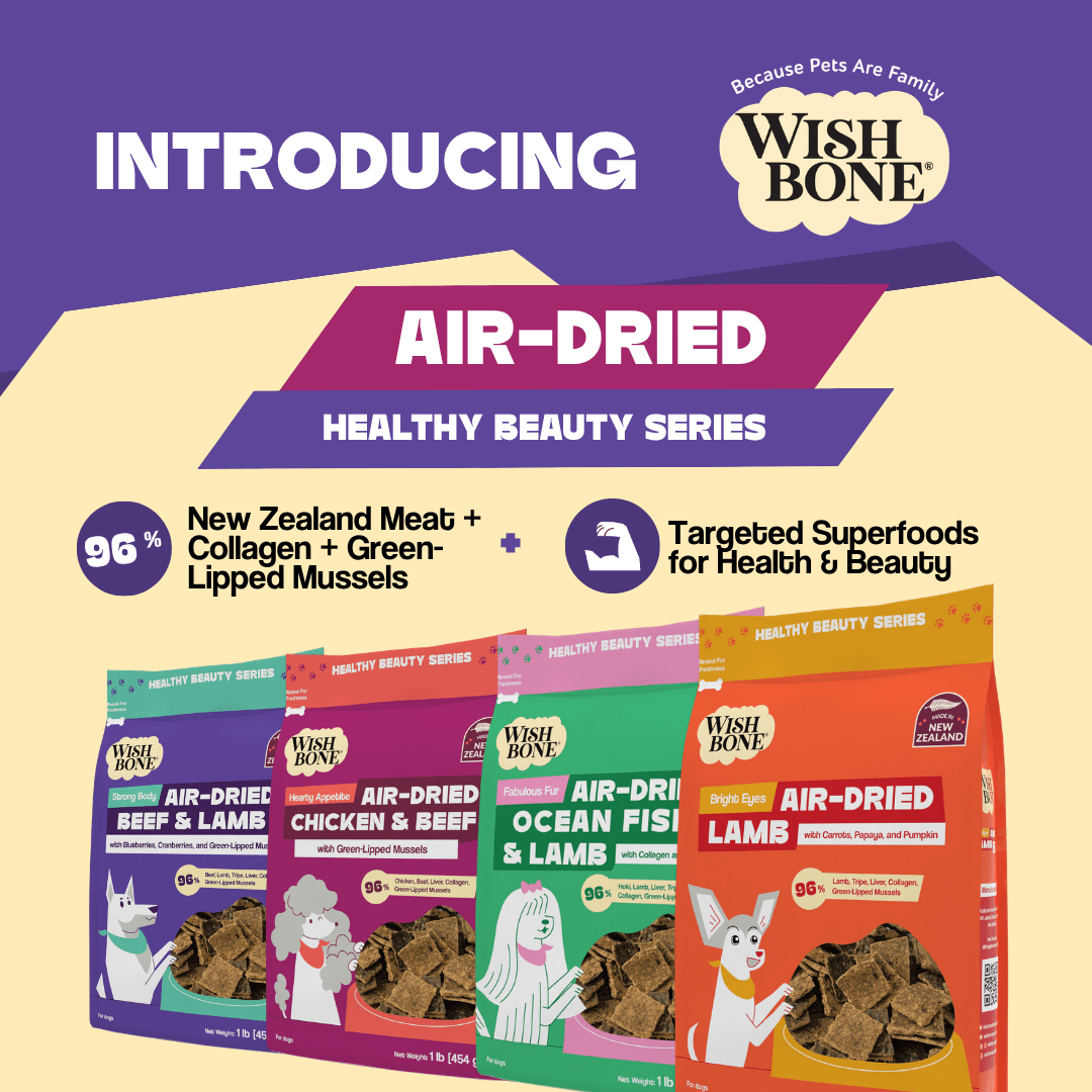 Wishbone Air-Dried Beef & Lamb Dog Food 454g - Wishbone Pet Foods NZ