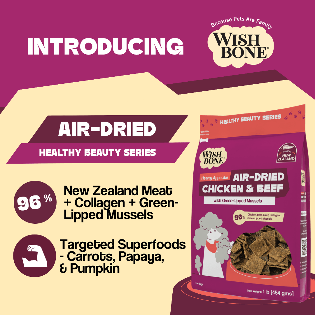 Wishbone Air-Dried Chicken & Beef Dog Food 454g - Wishbone Pet Foods NZ