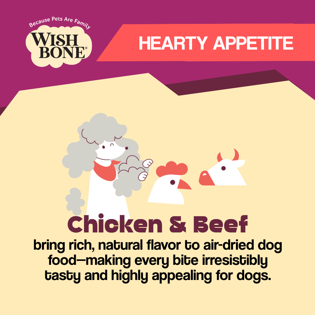 Wishbone Air-Dried Chicken & Beef Dog Food 454g - Wishbone Pet Foods NZ