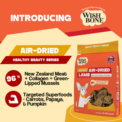Wishbone Air-Dried Lamb Dog Food 454g - Wishbone Pet Foods NZ
