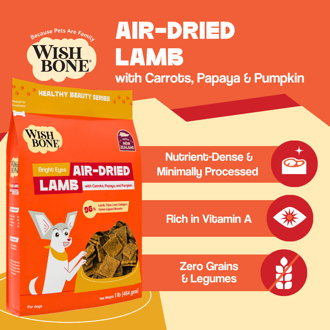Wishbone Air-Dried Lamb Dog Food 454g - Wishbone Pet Foods NZ