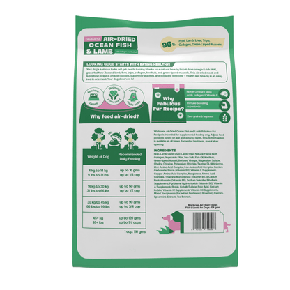 Wishbone Air-Dried Ocean Fish & Lamb Dog Food 454g - Wishbone Pet Foods NZ