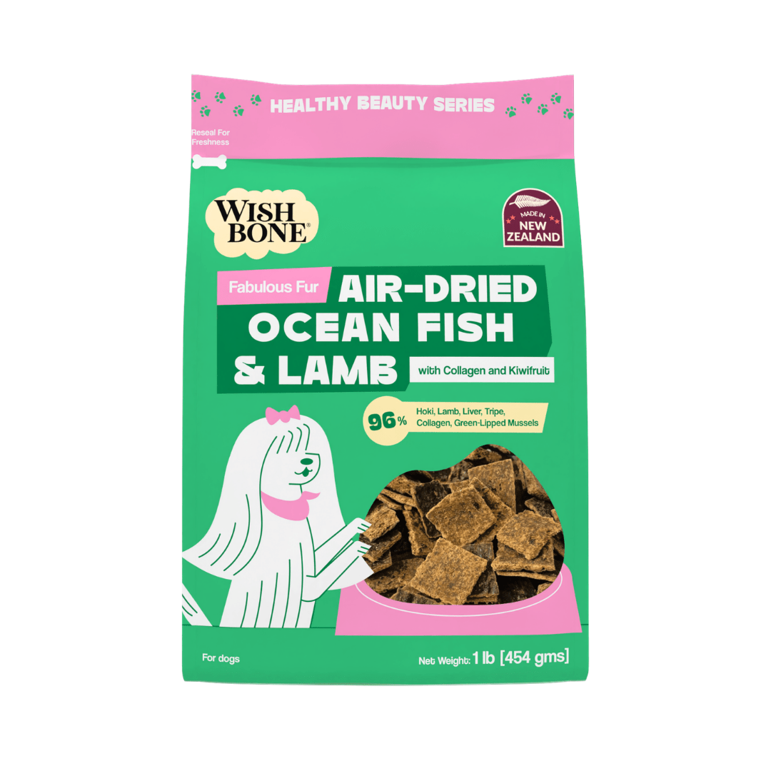 Wishbone Air-Dried Ocean Fish & Lamb Dog Food 454g - Wishbone Pet Foods NZ