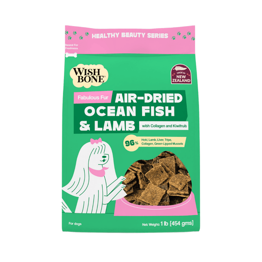 Wishbone Air-Dried Ocean Fish & Lamb Dog Food 454g - Wishbone Pet Foods NZ