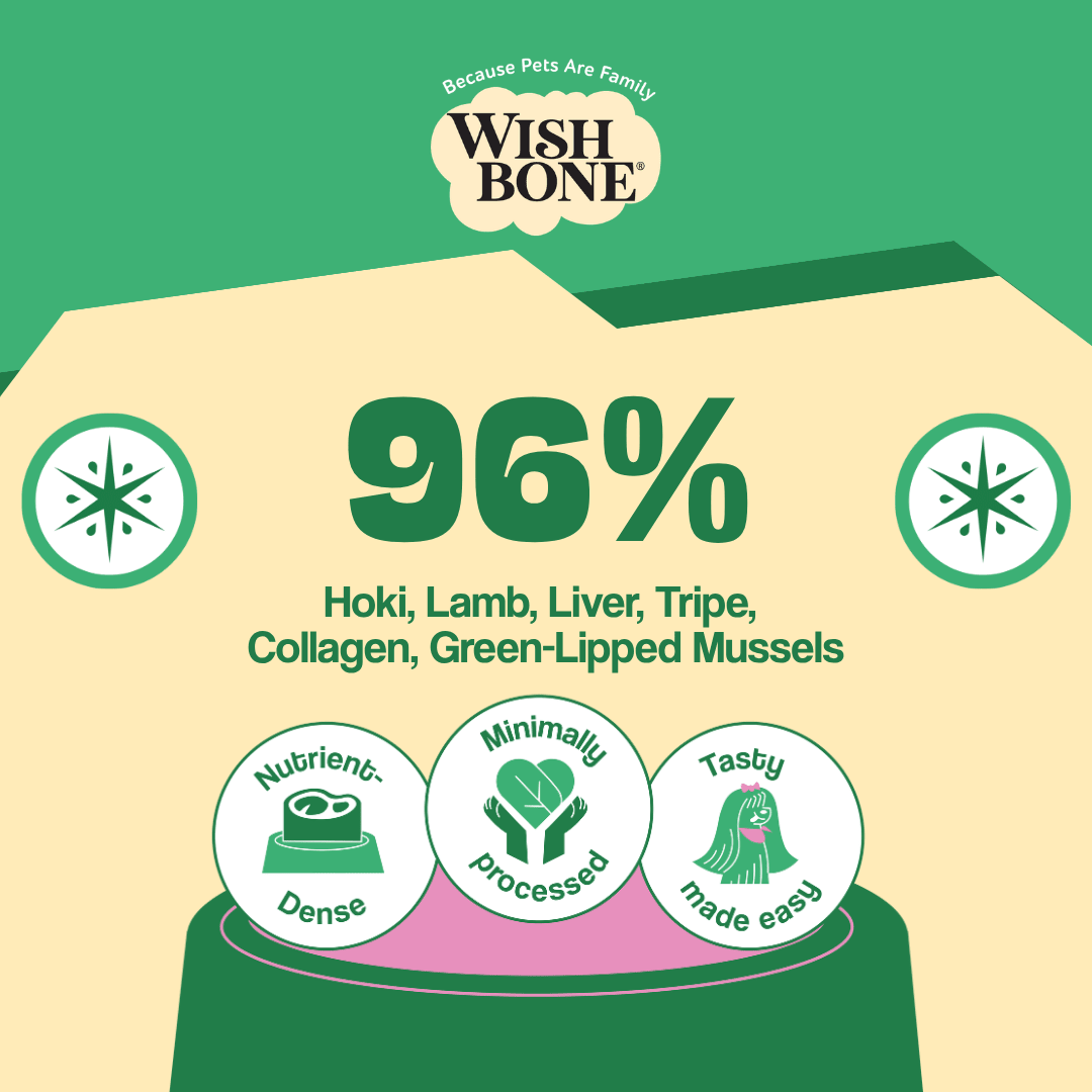 Wishbone Air-Dried Ocean Fish & Lamb Dog Food 454g - Wishbone Pet Foods NZ