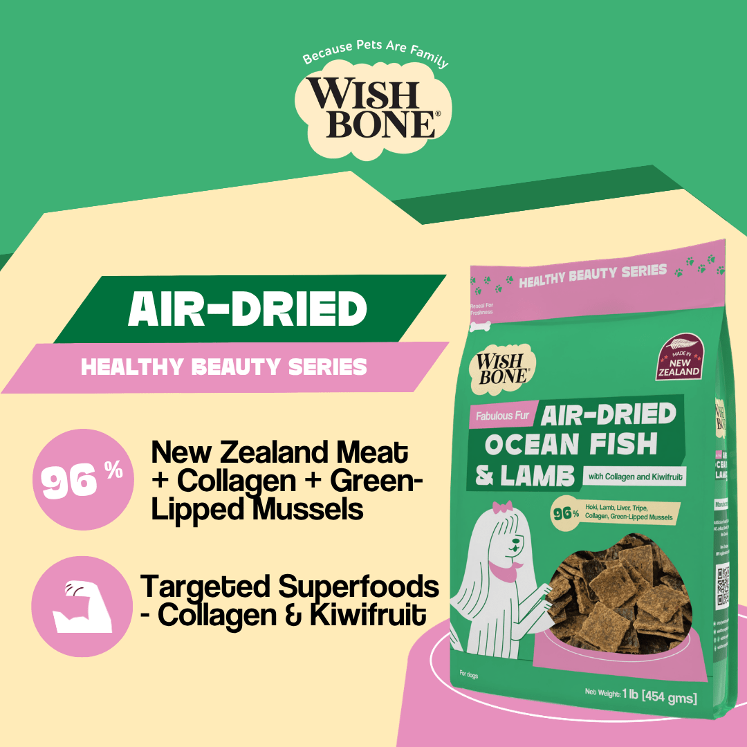 Wishbone Air-Dried Ocean Fish & Lamb Dog Food 454g - Wishbone Pet Foods NZ