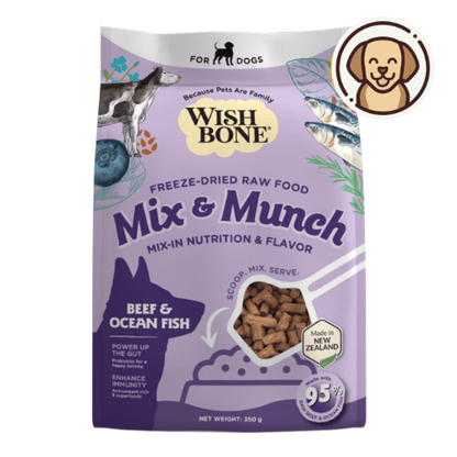 Wishbone Beef & Ocean Fish Freeze - Dried Raw Topper for Dogs 350g - Wishbone Pet Foods NZ