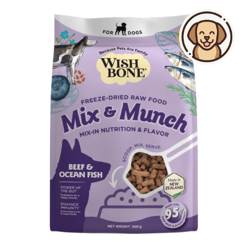 Wishbone Beef & Ocean Fish Freeze - Dried Raw Topper for Dogs 350g - Wishbone Pet Foods NZ