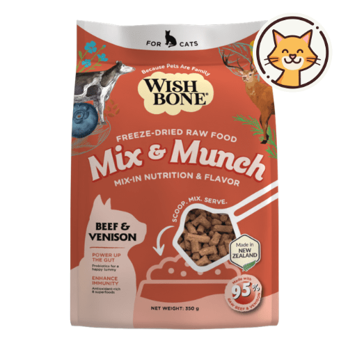 Wishbone Beef & Venison Freeze - Dried Raw Topper for Cats 350g - Wishbone Pet Foods NZ