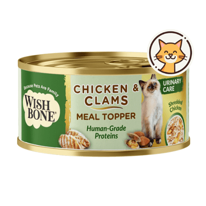 Wishbone Chicken & Clams - Cat Urinary Care Topper in Cans 85g - Wishbone Pet Foods NZ