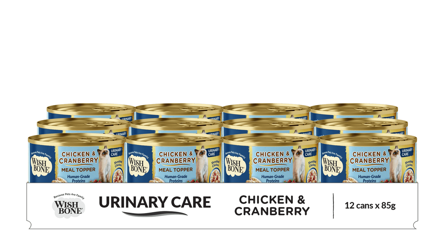 Wishbone Chicken & Cranberry - Cat Urinary Care Topper in Cans 85g - Wishbone Pet Foods NZ