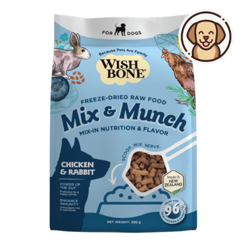 Wishbone Chicken & Rabbit Freeze - Dried Raw Topper for Dogs - 350g - Wishbone Pet Foods NZ