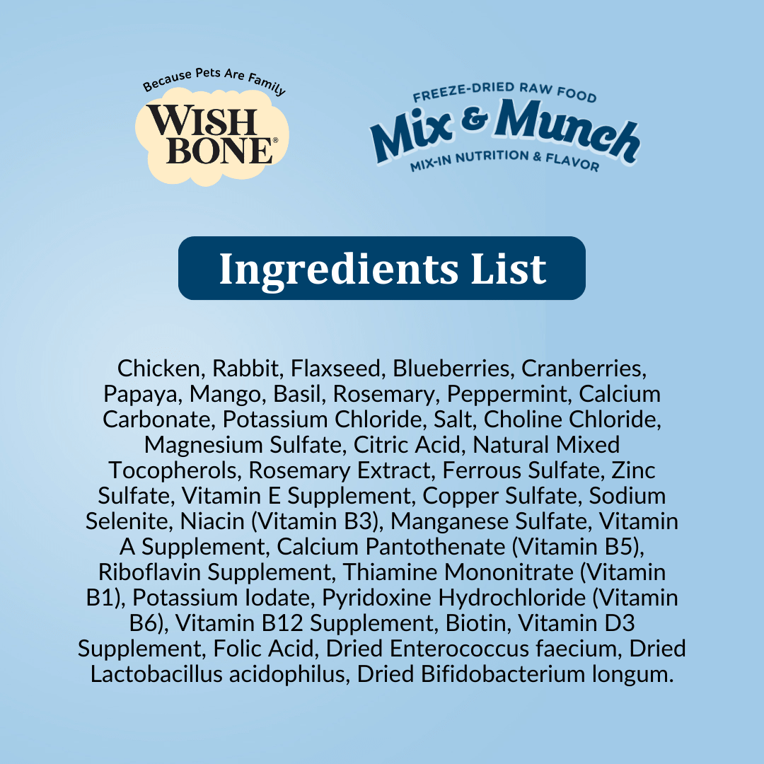 Wishbone Chicken & Rabbit Freeze - Dried Raw Topper for Dogs - 350g - Wishbone Pet Foods NZ