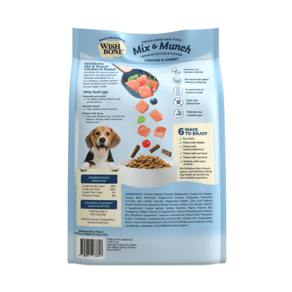 Wishbone Chicken & Rabbit Freeze - Dried Raw Topper for Dogs - 350g - Wishbone Pet Foods NZ
