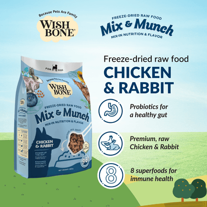 Wishbone Chicken & Rabbit Freeze - Dried Raw Topper for Dogs - 350g - Wishbone Pet Foods NZ