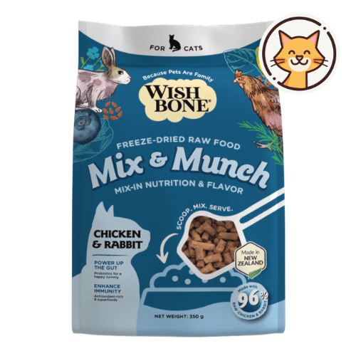 Wishbone Chicken & Rabbit Freeze - Dried Topper for Cats 350g - Wishbone Pet Foods NZ