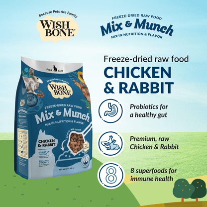 Wishbone Chicken & Rabbit Freeze - Dried Topper for Cats 350g - Wishbone Pet Foods NZ