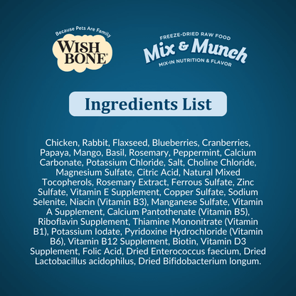 Wishbone Chicken & Rabbit Freeze - Dried Topper for Cats 350g - Wishbone Pet Foods NZ