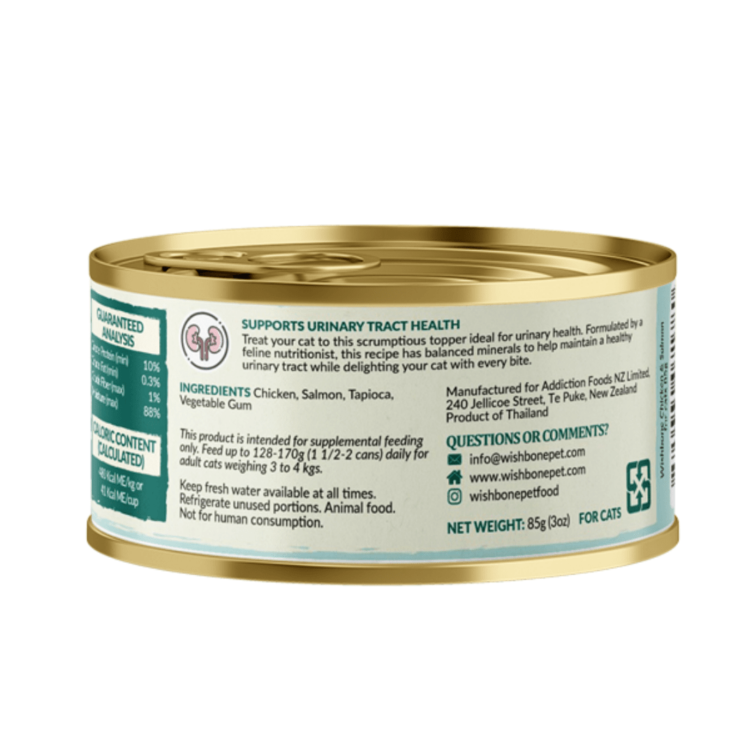 Wishbone Chicken & Salmon - Cat Urinary Care Topper in Cans 85g - Wishbone Pet Foods NZ
