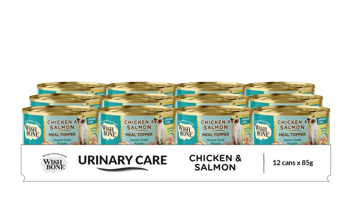 Wishbone Chicken & Salmon - Cat Urinary Care Topper in Cans 85g - Wishbone Pet Foods NZ