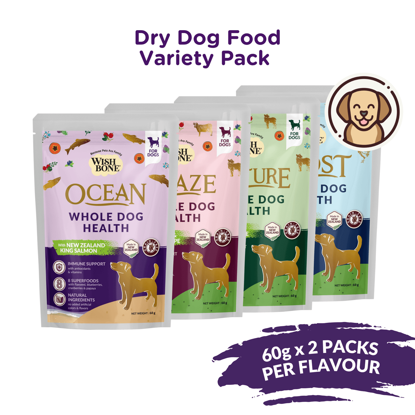 Wishbone Dry Dog Food Trial Pack Bundle - Wishbone Pet Foods NZ