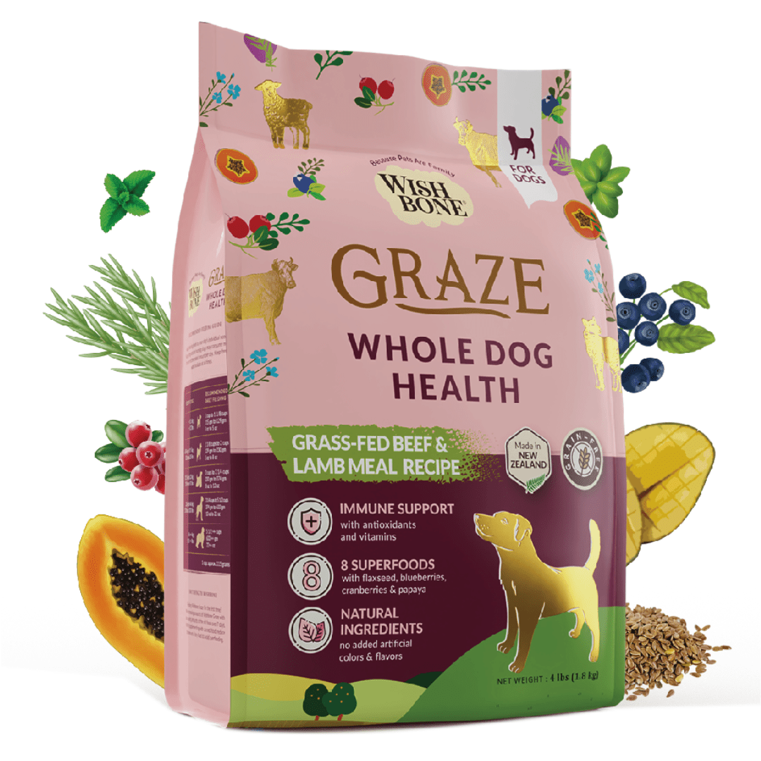 Natural New Zealand beef and lamb dog food by Wishbone