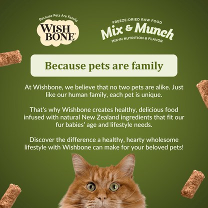 Wishbone Lamb, Goat & Chicken Freeze - Dried Raw Topper for Cats 350g - Wishbone Pet Foods NZ