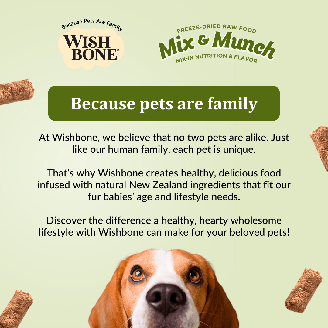 Wishbone Lamb, Goat & Chicken Freeze - Dried Raw Topper for Dogs 350g - Wishbone Pet Foods NZ