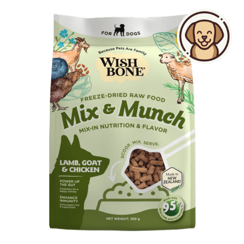 Wishbone Lamb, Goat & Chicken Freeze - Dried Raw Topper for Dogs 350g - Wishbone Pet Foods NZ