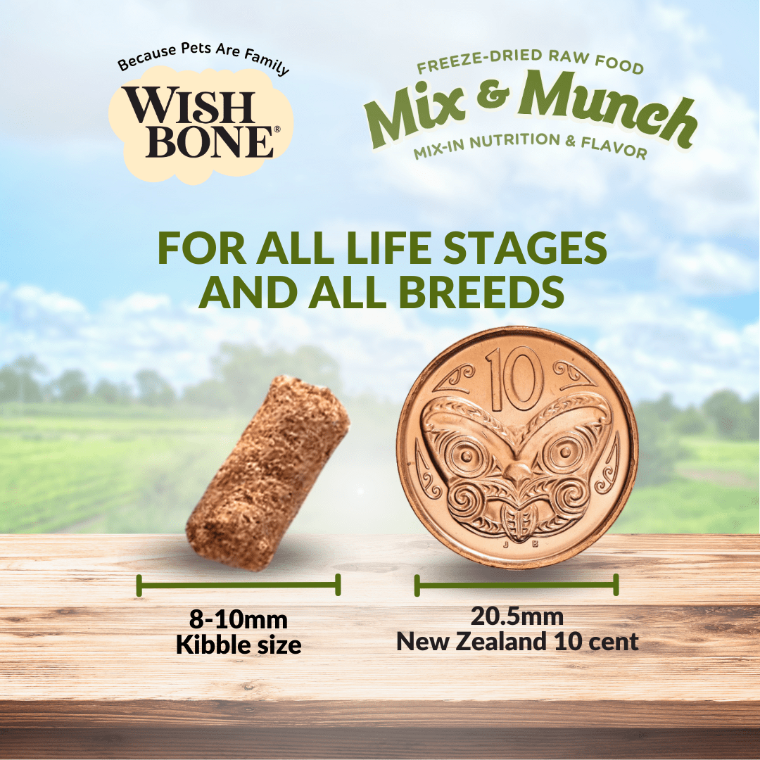 Wishbone Lamb, Goat & Chicken Freeze - Dried Raw Topper for Dogs 350g - Wishbone Pet Foods NZ