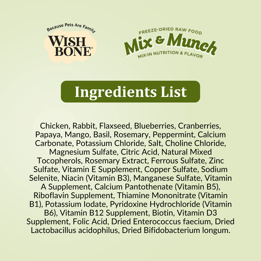 Wishbone Lamb, Goat & Chicken Freeze - Dried Raw Topper for Dogs 350g - Wishbone Pet Foods NZ