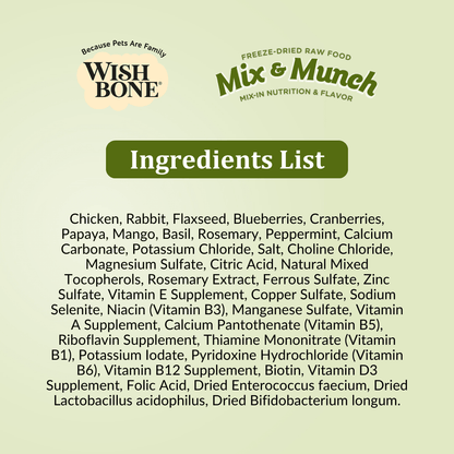 Wishbone Lamb, Goat & Chicken Freeze - Dried Raw Topper for Dogs 350g - Wishbone Pet Foods NZ