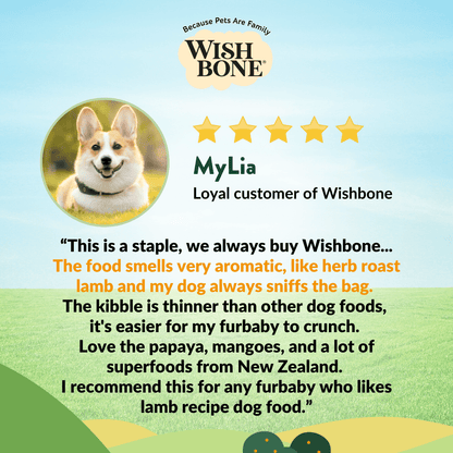 Healthy natural dog food with New Zealand lamb