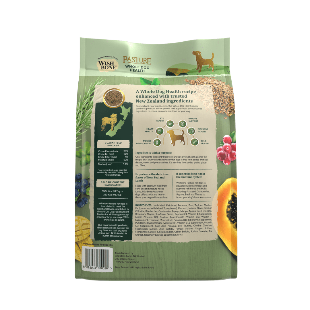 High protein lamb dog food made in New Zealand