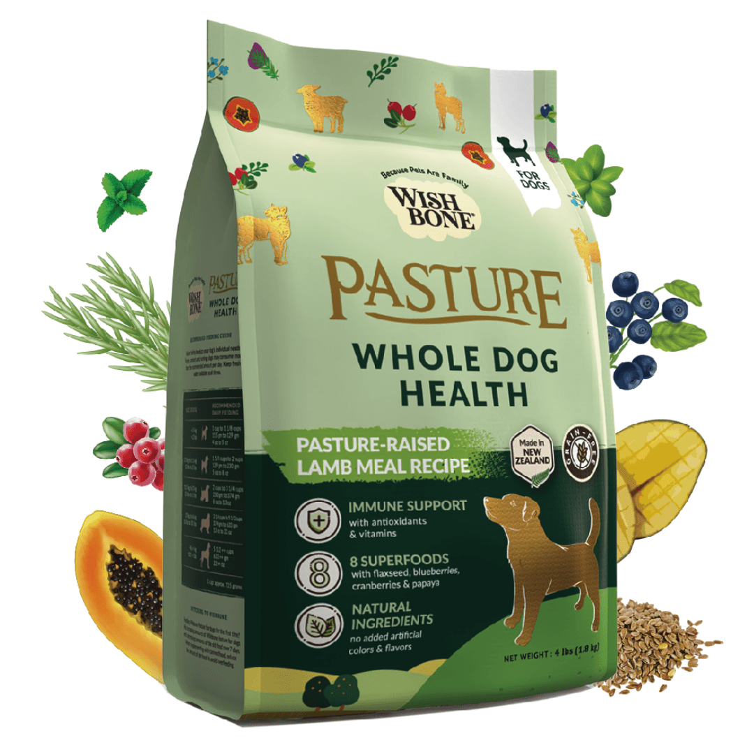 Natural New Zealand lamb dry dog food by Wishbone