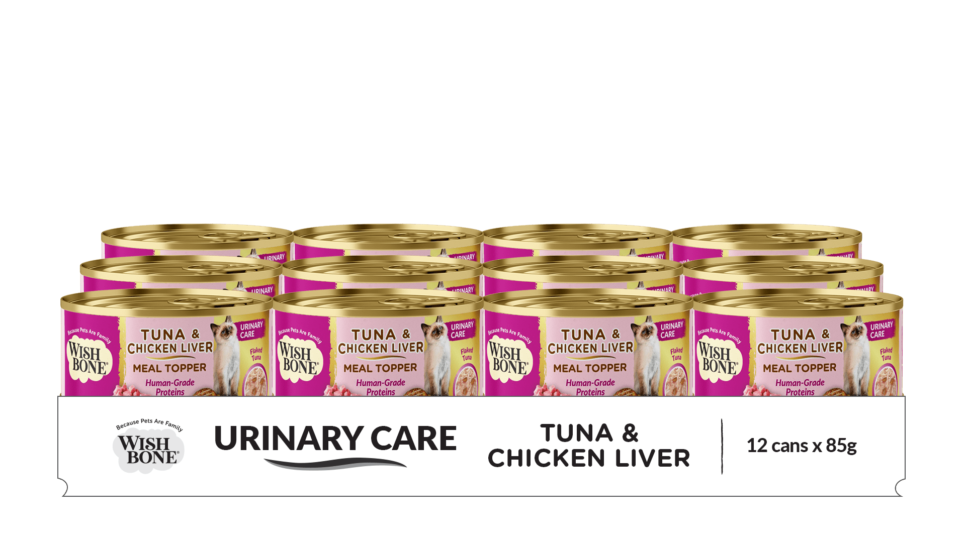 Wishbone Tuna & Chicken Liver - Cat Urinary Care Topper in Cans 85g - Wishbone Pet Foods NZ