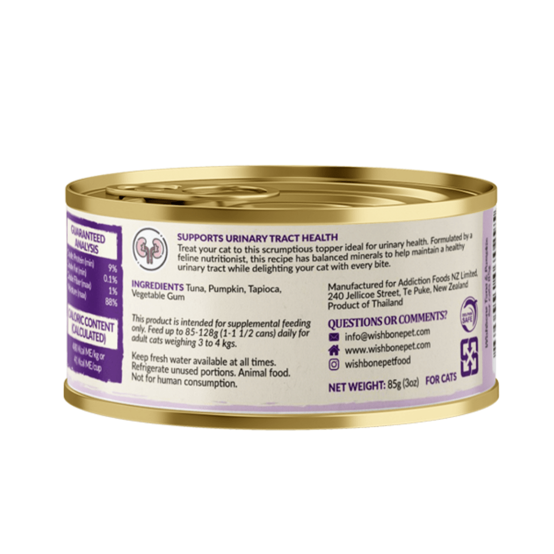 Wishbone Tuna & Pumpkin - Cat Urinary Care Topper in Cans 85g - Wishbone Pet Foods NZ