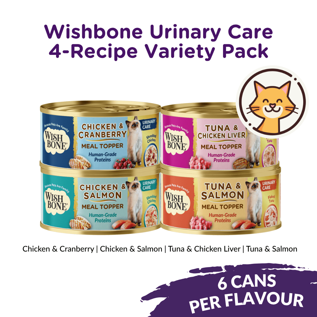 Wishbone Urinary Care 4-Recipe Variety Pack | 24 x 85g Wet Cat Food Toppers - Wishbone Pet Foods NZ